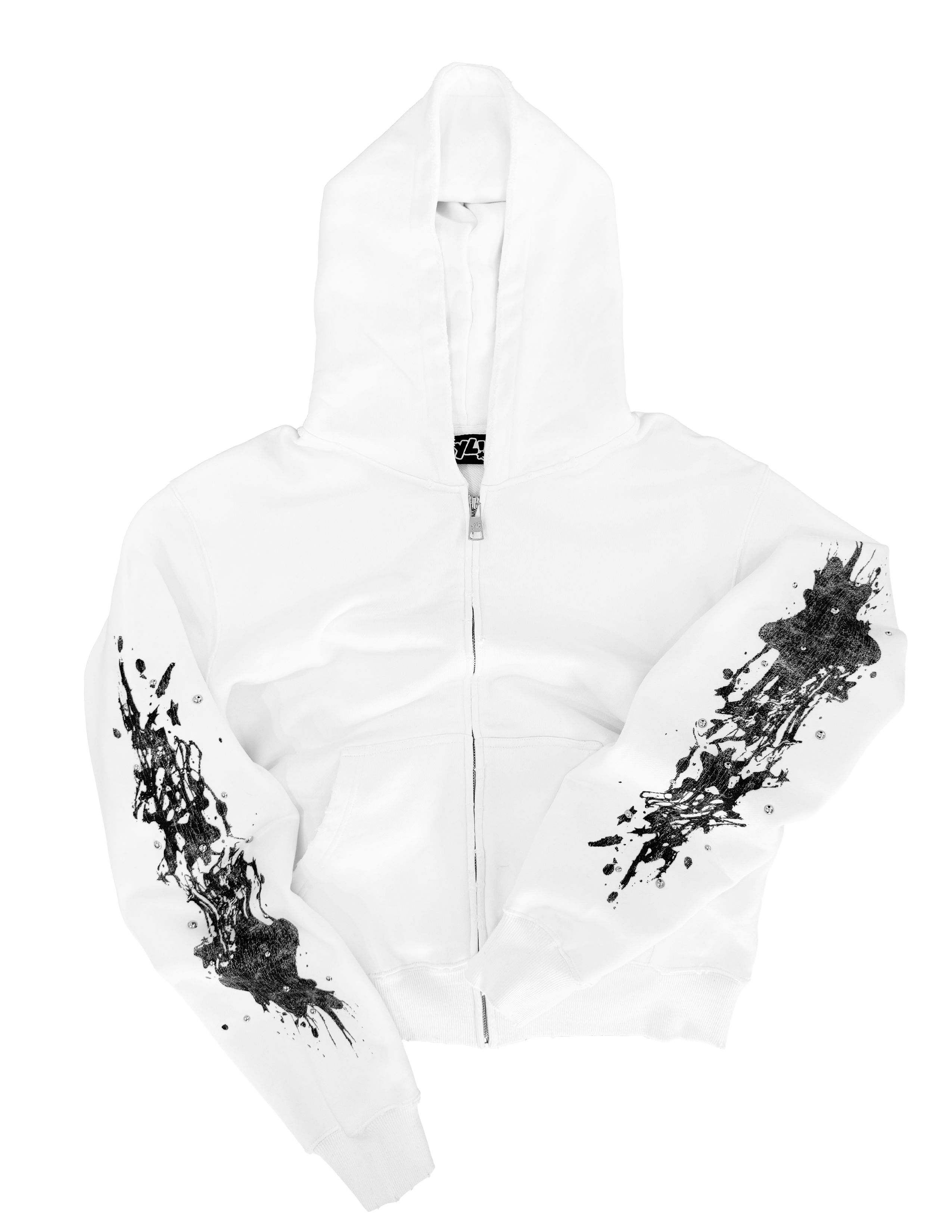 #thrashstar Zip Up - White